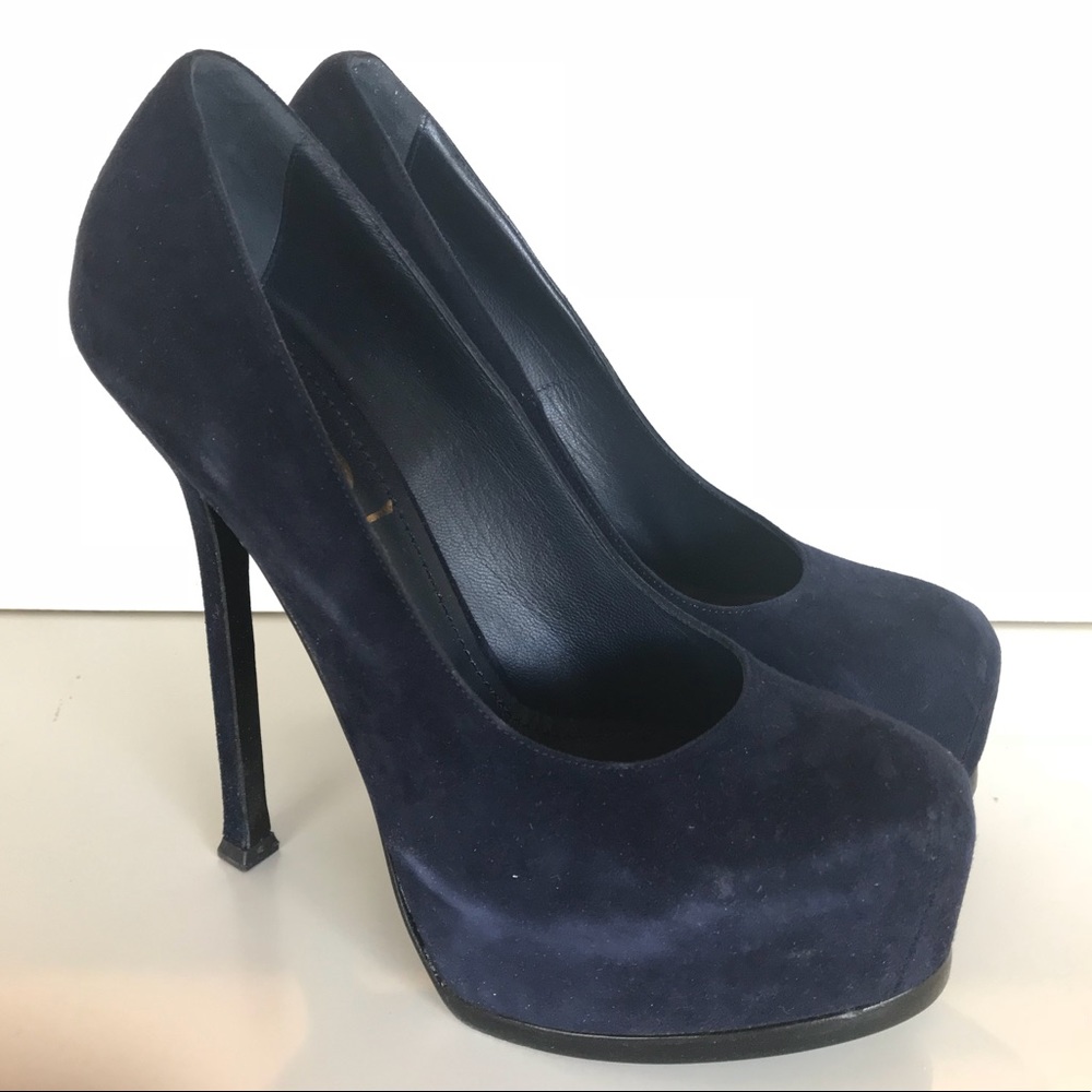 YSL Navy Tribtoo Platform Pump